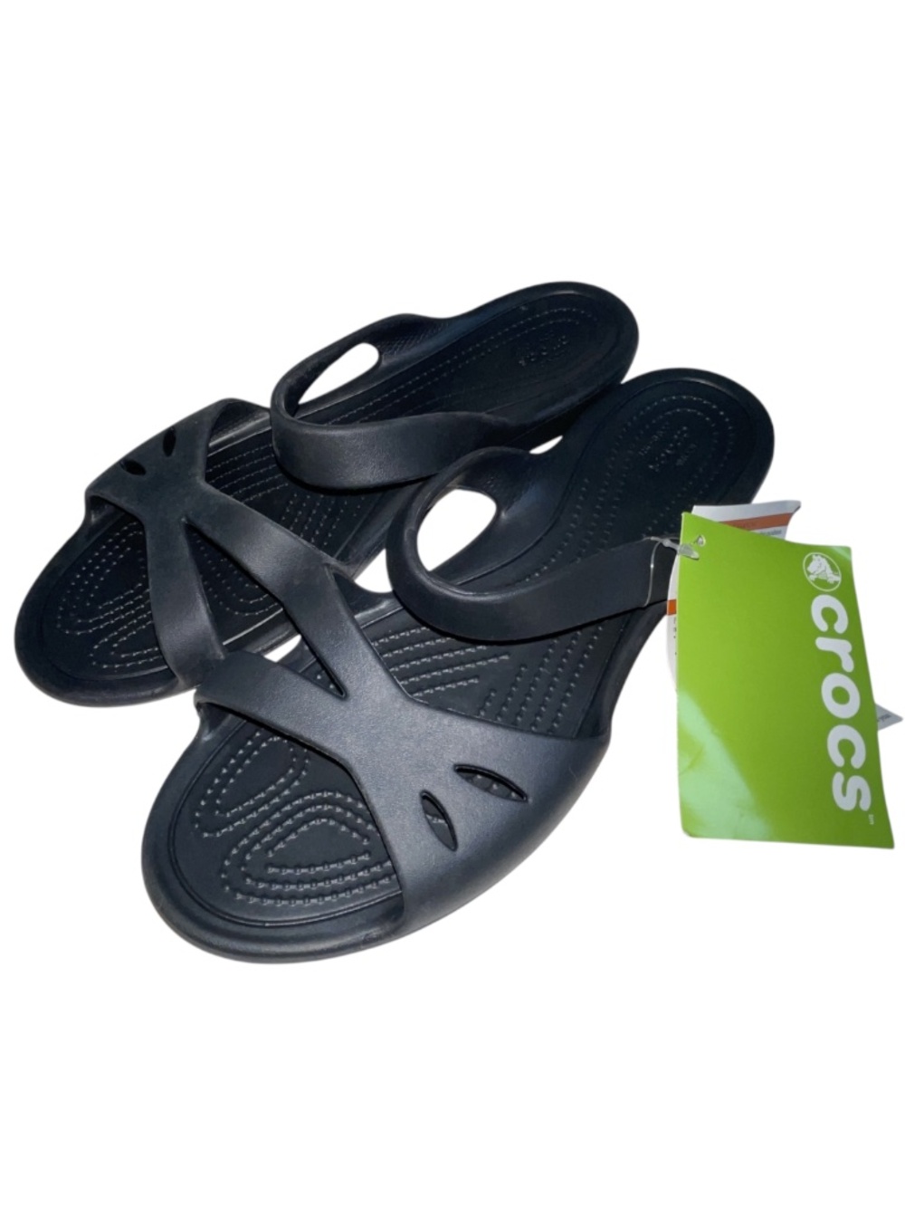 Crocs Women’s Shoe Kelli Size 9  Black Slide Sandal Slip On Comfort Casual New